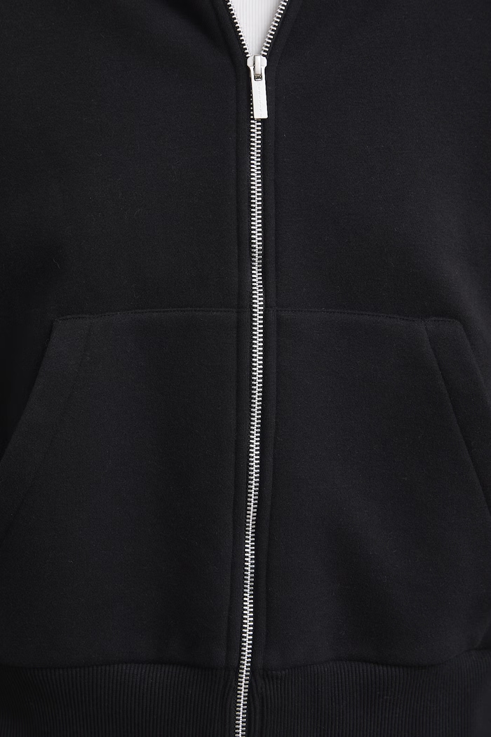 Bluza rozpinana z kapturem damska z bawełną gładka RW26-BLD031 czarny