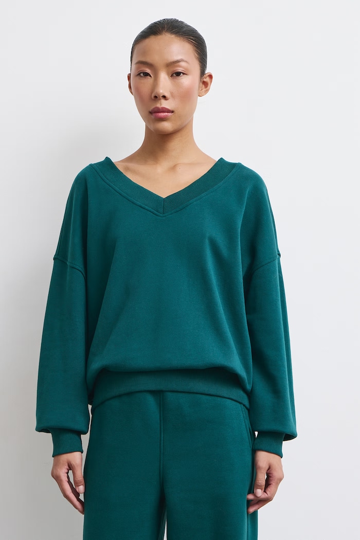 Bluza damska z bawełną gładka RW26-BLD032 turkusowy RW26