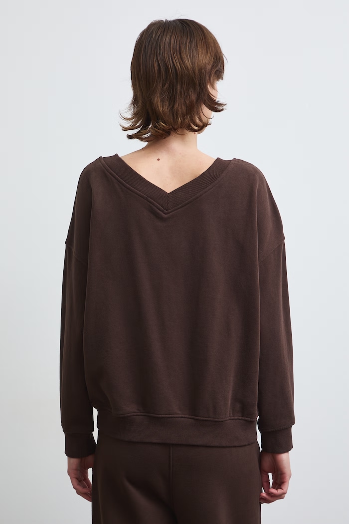 Odzież Bluza damska z bawełną gładka RW26-BLD032 brązowy