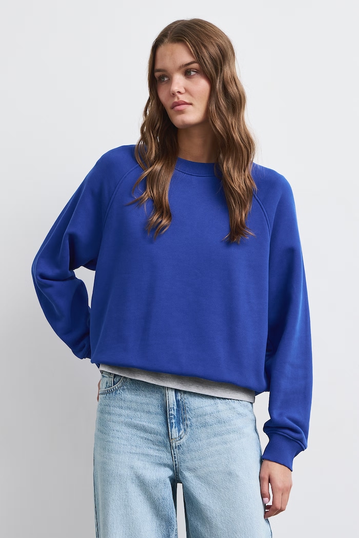 Bluza damska bawełniana gładka RW26-BLD050 niebieski RW26