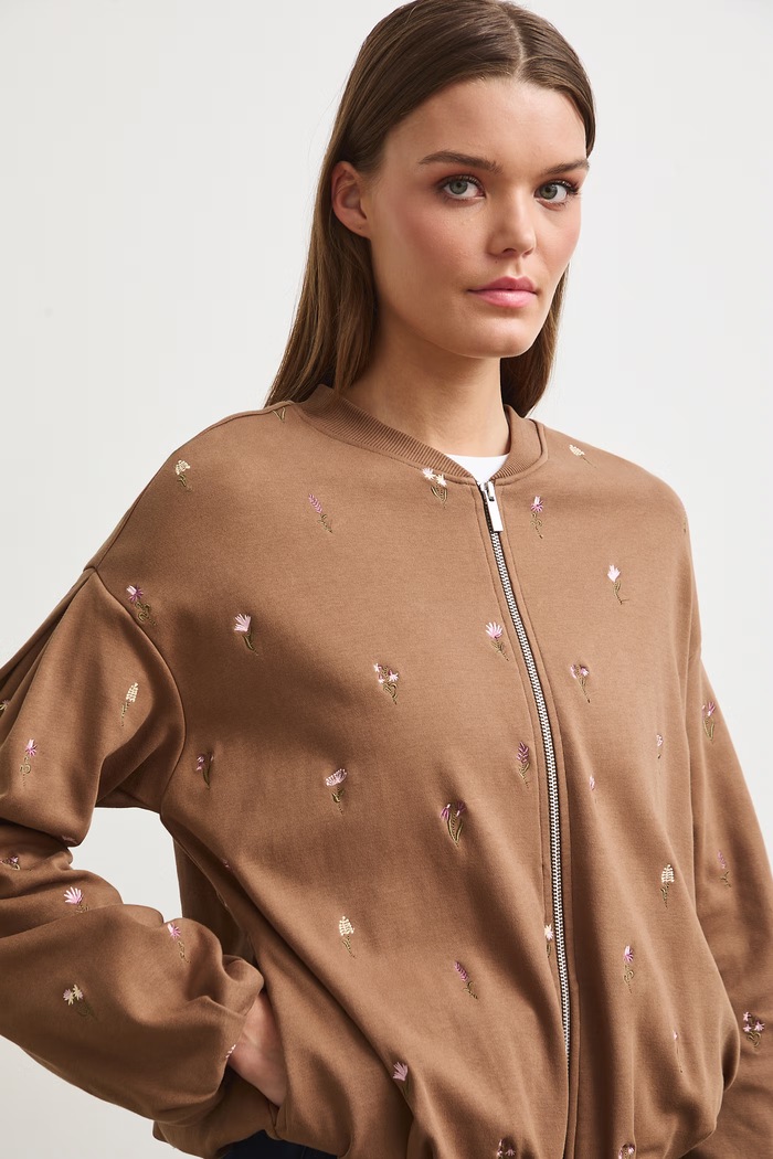 Medicine bluza rozpinana damska brązowy RW26-BLD200