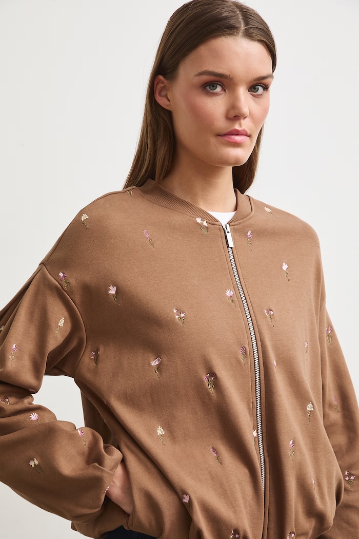 Medicine bluza rozpinana damska brązowy RW26-BLD200