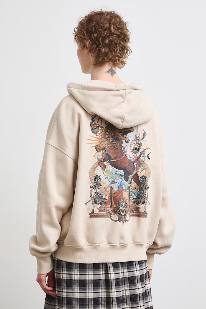 Odzież Bluza rozpinana z kapturem damska z bawełną z kolekcji Mythical Creatures RW26-BLD251 beżowy