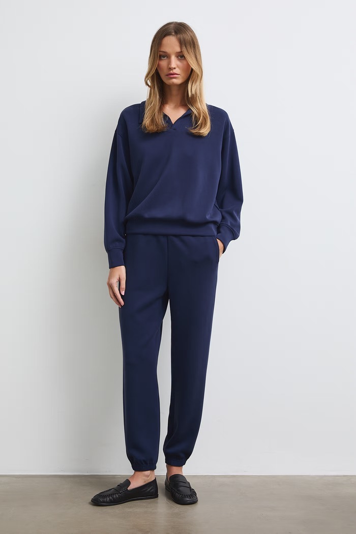 Bluza damska z modalem gładka RW26-BLD400 granatowy RW26