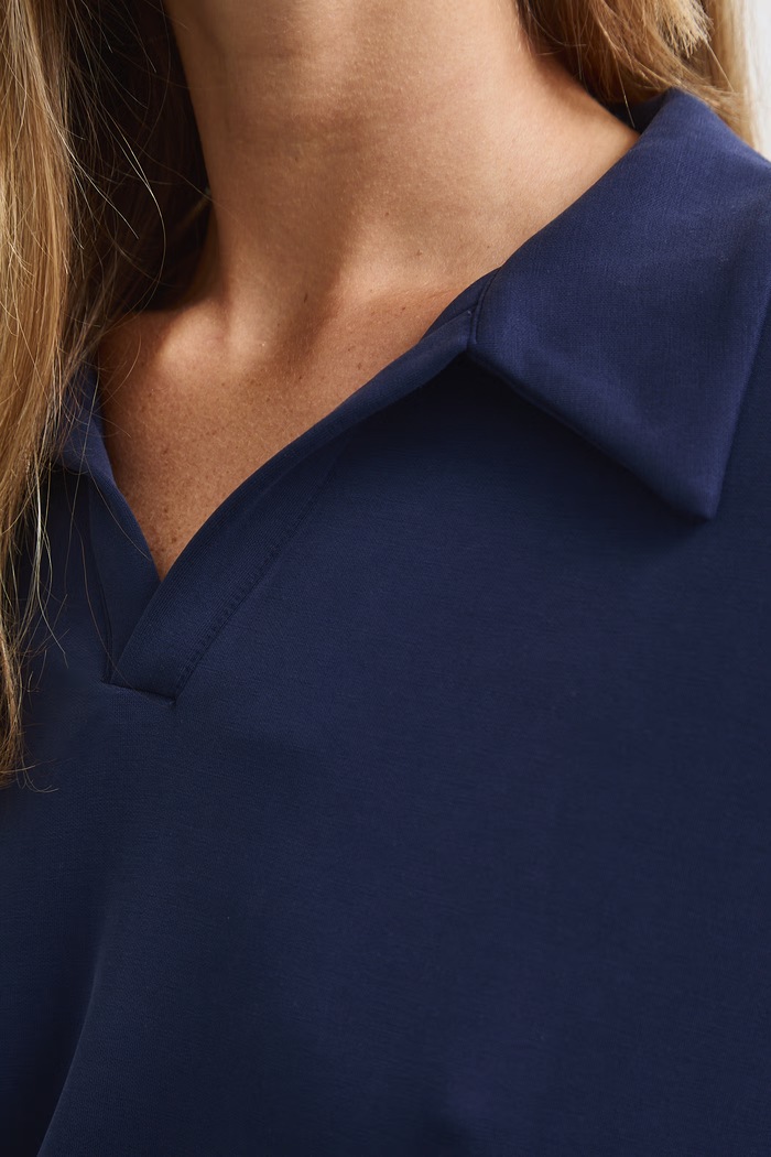 Bluza damska z modalem gładka RW26-BLD400 granatowy