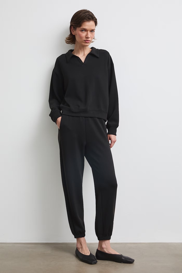 Bluza damska z modalem gładka RW26-BLD400 czarny RW26