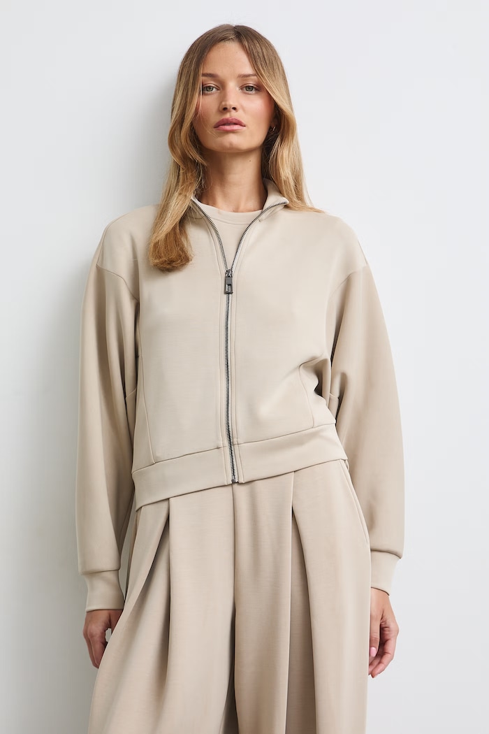 Bluza rozpinana damska z modalem gładka RW26-BLD401 beżowy RW26