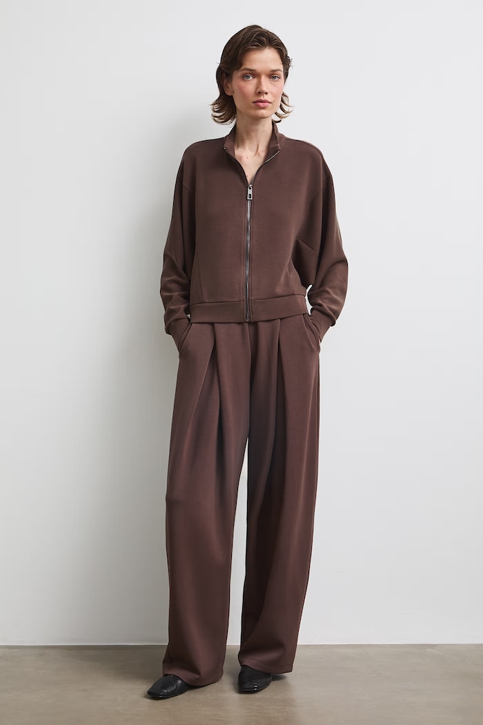 Bluza rozpinana damska z modalem gładka RW26-BLD401 brązowy RW26