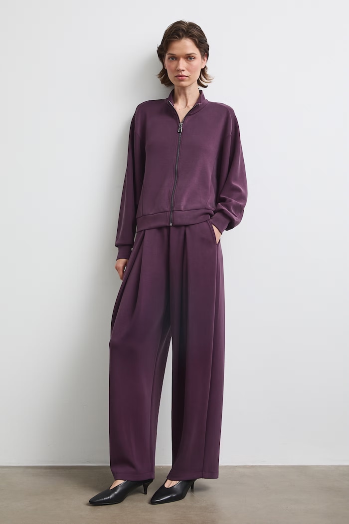 Bluza rozpinana damska z modalem gładka RW26-BLD401 fioletowy RW26