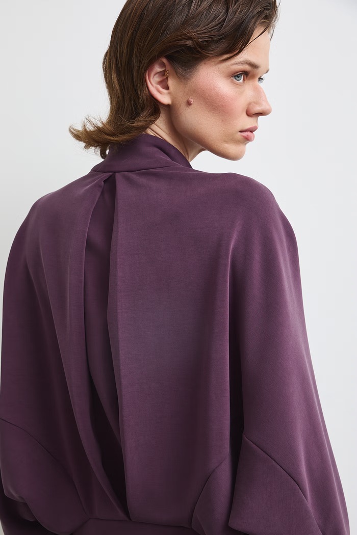 Bluza rozpinana damska z modalem gładka fioletowy RW26-BLD401