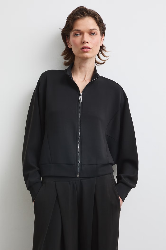 Bluza rozpinana damska z modalem gładka czarny RW26-BLD401