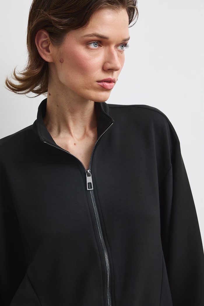 Bluza rozpinana damska z modalem gładka czarny RW26-BLD401