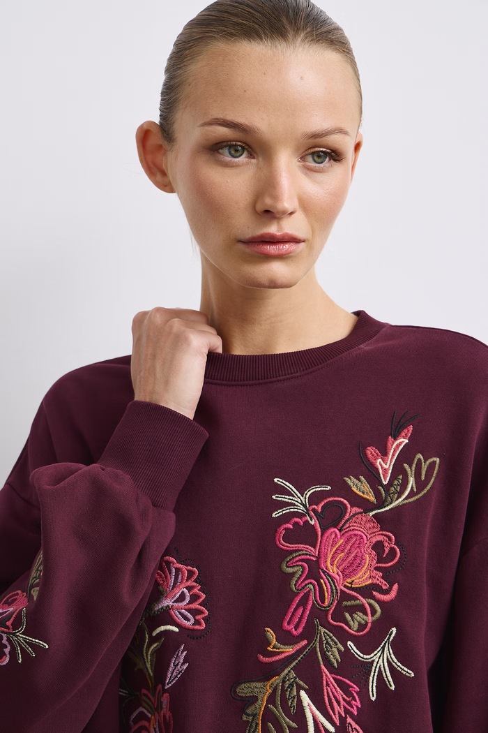 Bluza damska z bawełną Medicine bordowy RW26-BLD501