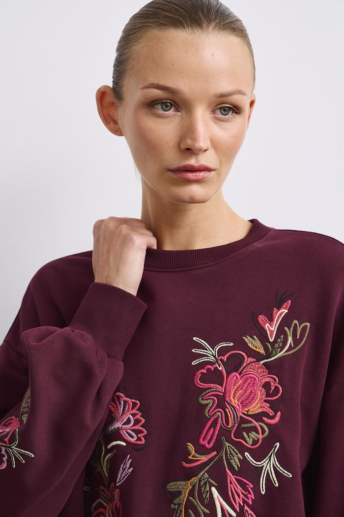 Bluza damska z bawełną Medicine bordowy RW26-BLD501