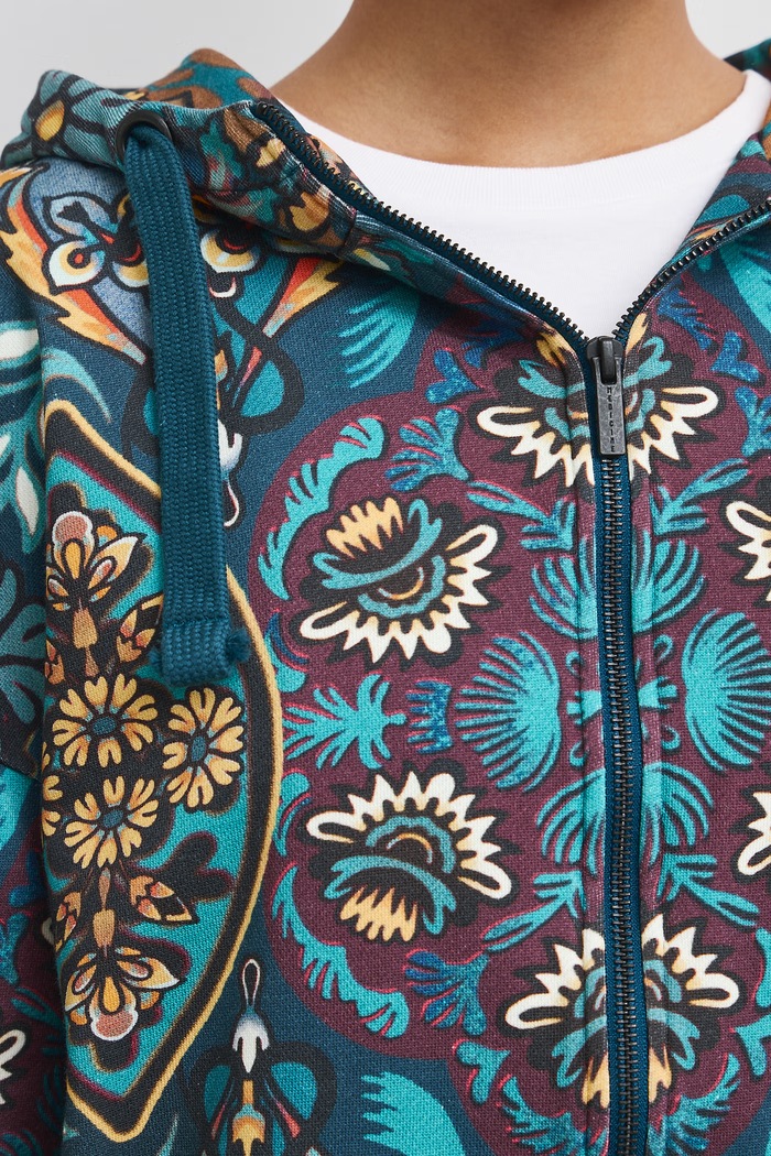 Bluza rozpinana z kapturem damska bawełniana Medicine RW26-BLD800 turkusowy