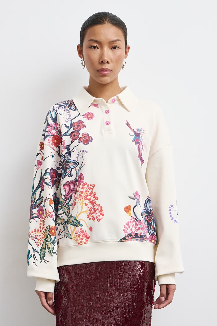 Medicine Bluza damska bawełniana z elastanem RW26-BLD851 beżowy RW26