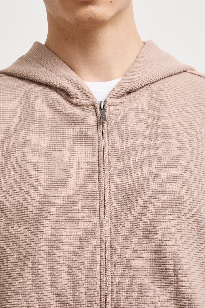 Bluza rozpinana z kapturem męska z bawełną RW26-BLM031 beżowy