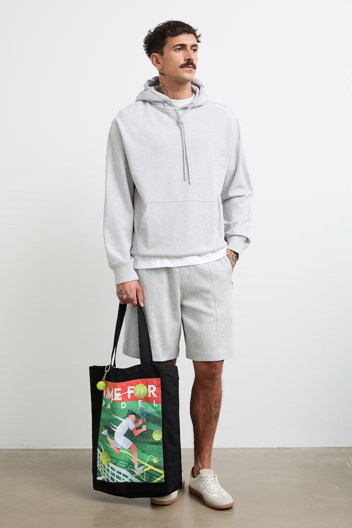 Bluza z kapturem męska z bawełną szary RW26-BLM100