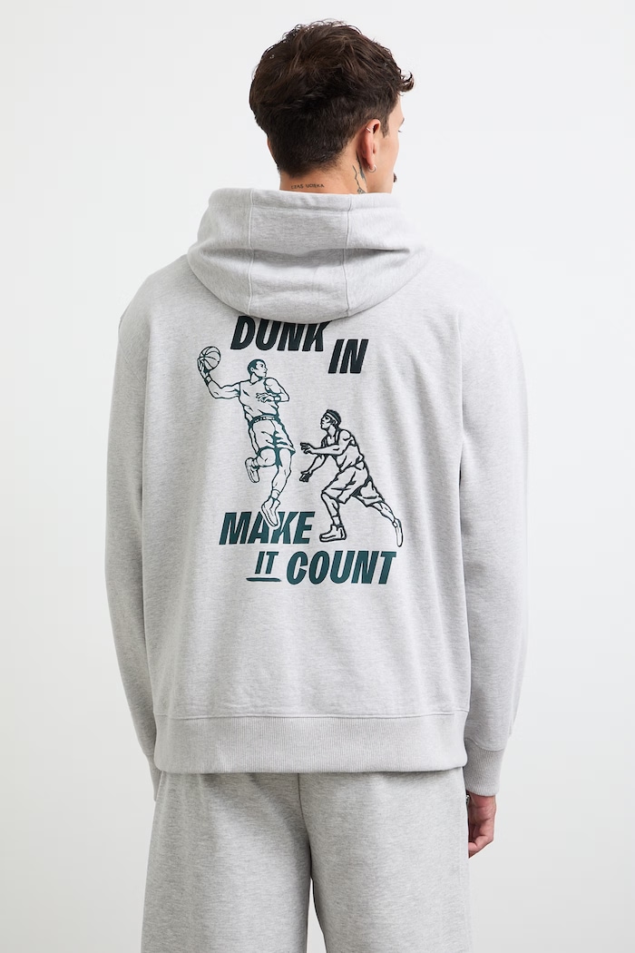 Odzież Bluza z kapturem męska z bawełną RW26-BLM100 szary
