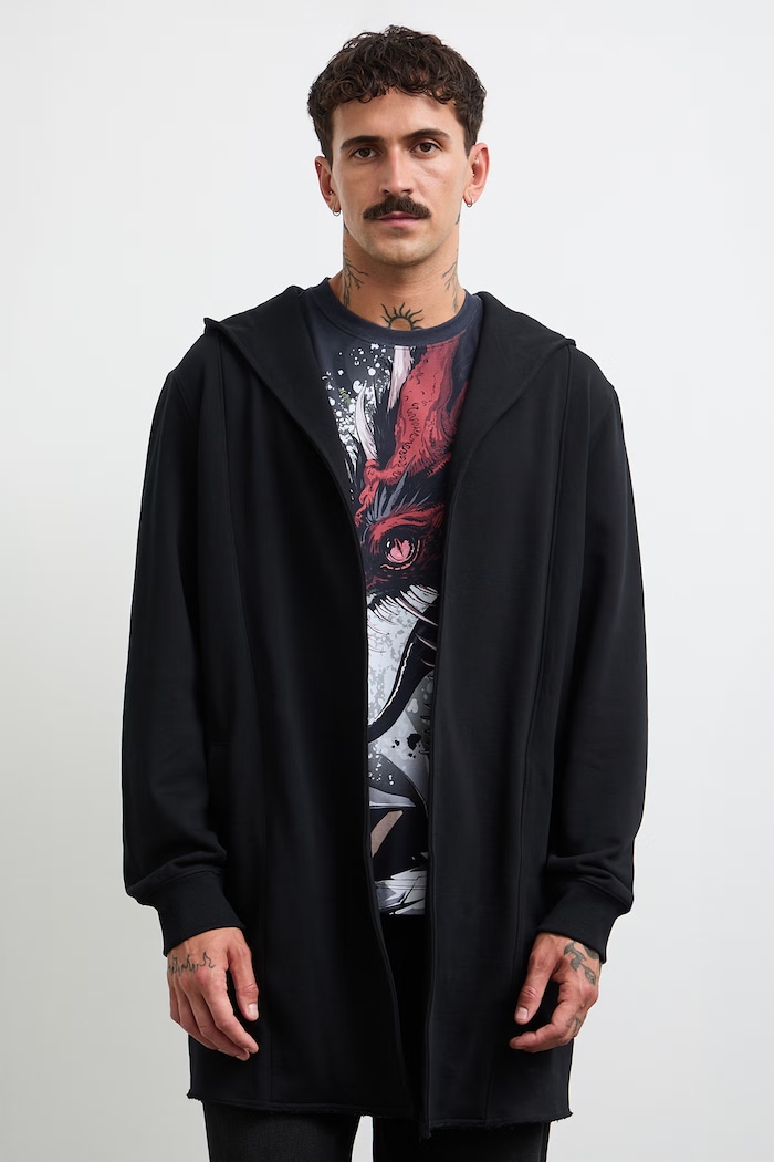 Bluza z kapturem męska bawełniana z kolekcji Mythical Creatures RW26-BLM200 czarny RW26