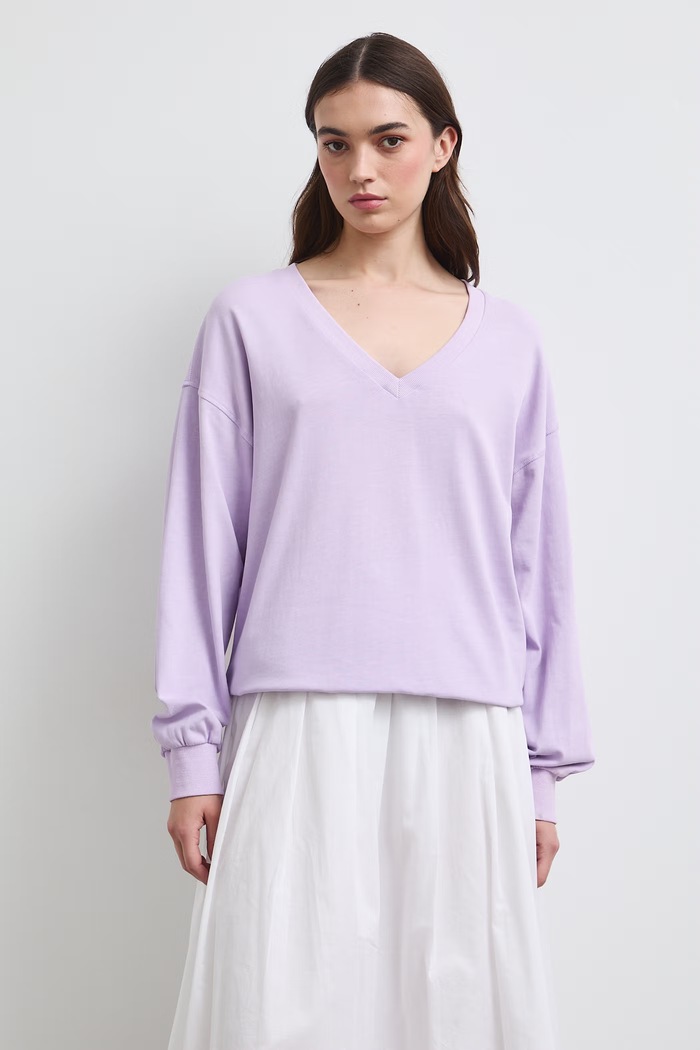 Medicine longsleeve damski bawełniany RW26-BUD010 fioletowy RW26