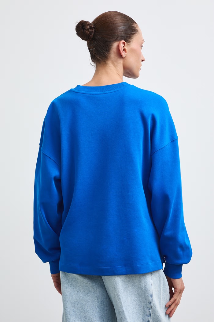 Odzież Longsleeve damski bawełniany gładki RW26-BUD013 niebieski