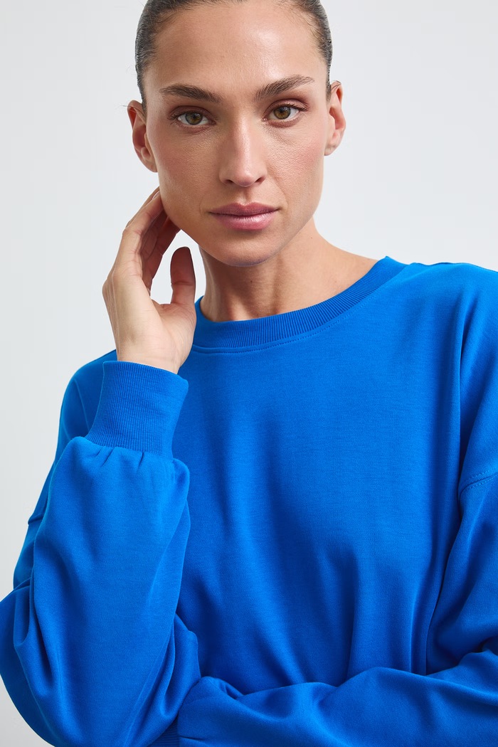 Longsleeve damski bawełniany gładki niebieski RW26-BUD013