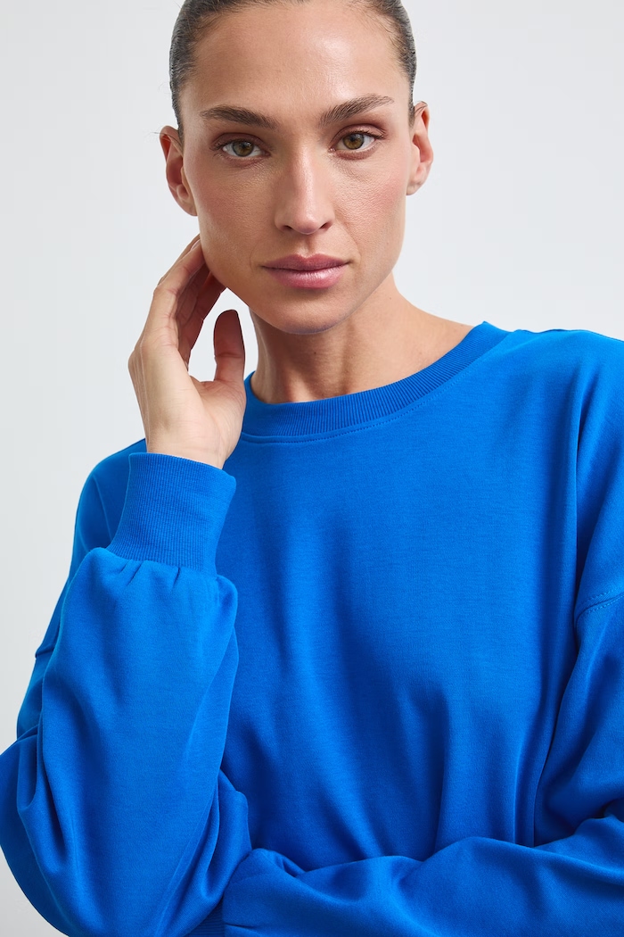 Longsleeve damski bawełniany gładki niebieski RW26-BUD013
