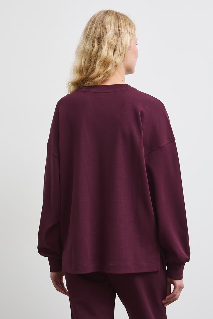 Odzież Longsleeve damski bawełniany gładki RW26-BUD013 bordowy