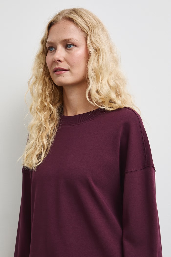 Longsleeve damski bawełniany gładki bordowy RW26-BUD013