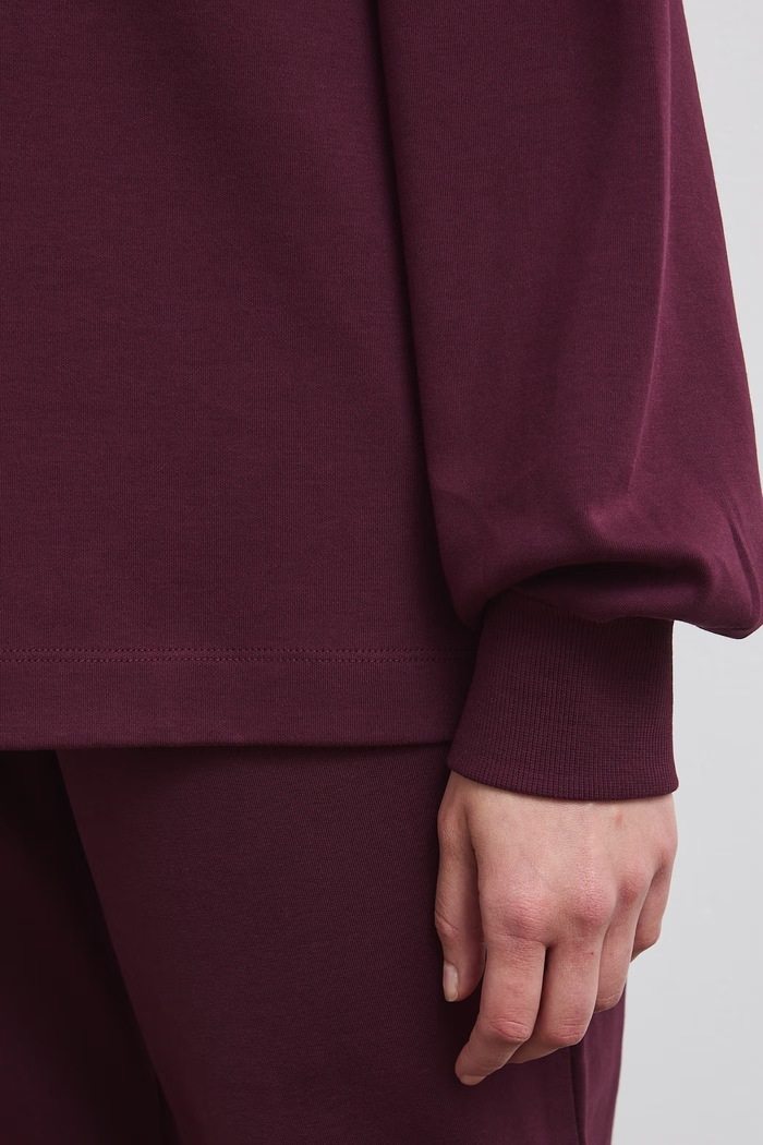 Longsleeve damski bawełniany gładki RW26-BUD013 bordowy