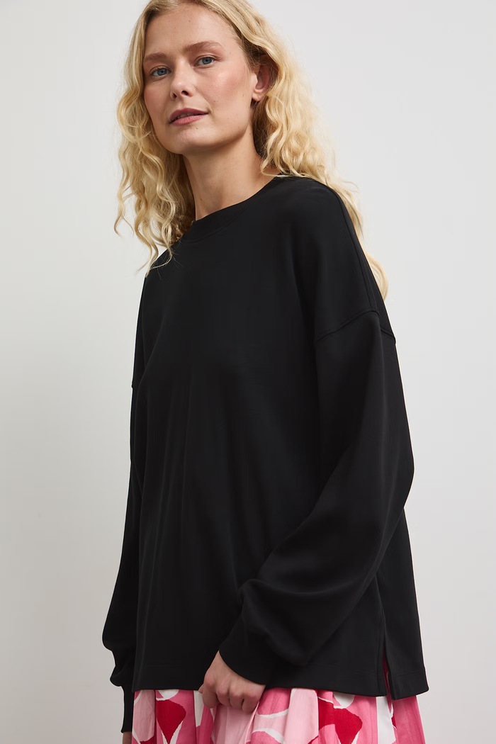 Longsleeve damski bawełniany gładki czarny RW26-BUD013