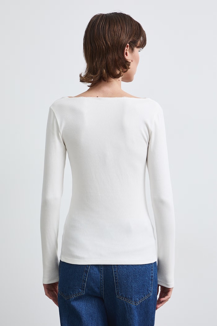 Odzież Longsleeve damski z koronkowymi wstawkami RW26-BUD032 beżowy