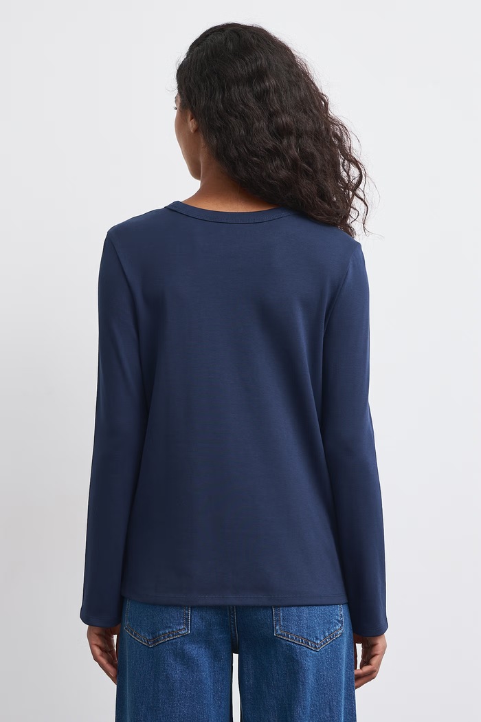 Odzież Longsleeve damski bawełniany z elastanem interlock RW26-BUD052 granatowy