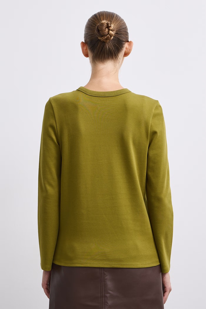 Odzież Longsleeve damski bawełniany z elastanem interlock RW26-BUD052 zielony