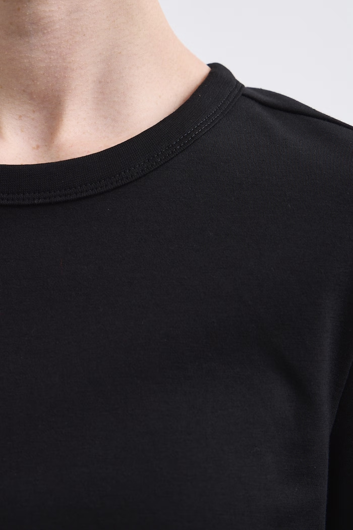 Longsleeve damski bawełniany z elastanem interlock czarny RW26-BUD052