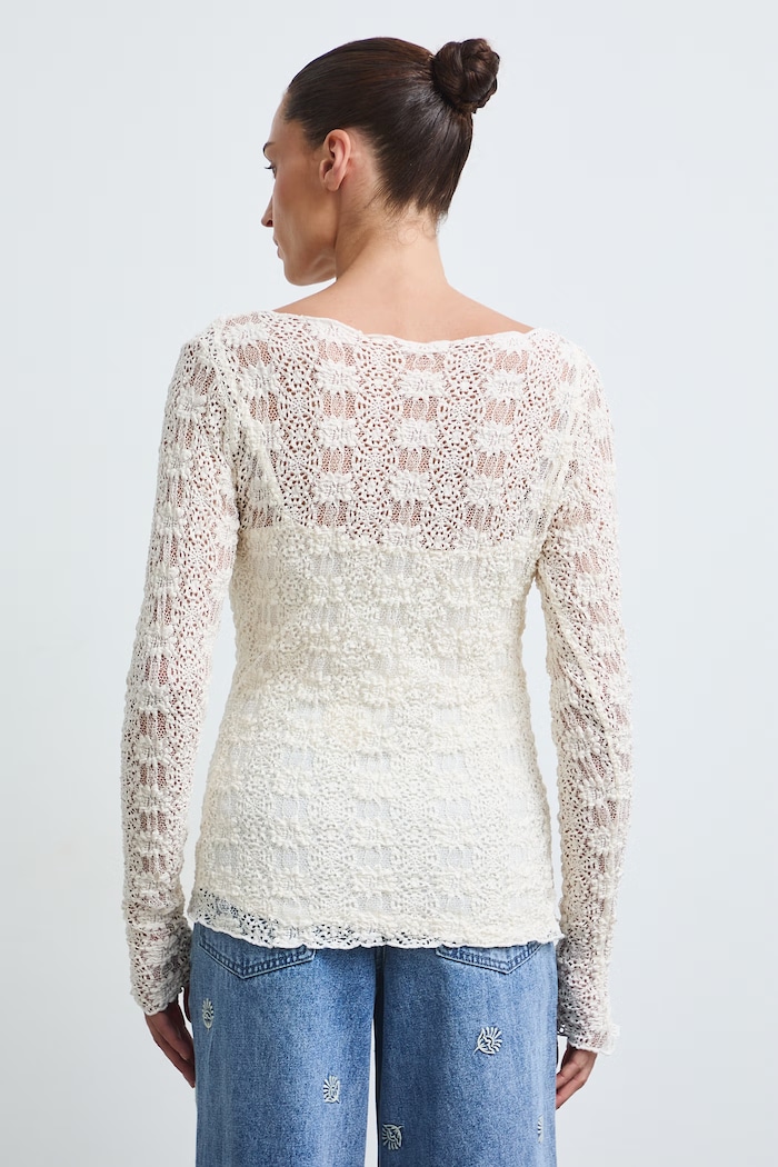 Odzież Longsleeve damski koronkowy RW26-BUD302 beżowy