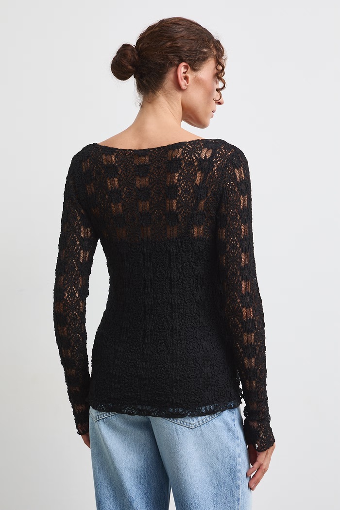 Odzież Longsleeve damski koronkowy RW26-BUD302 czarny