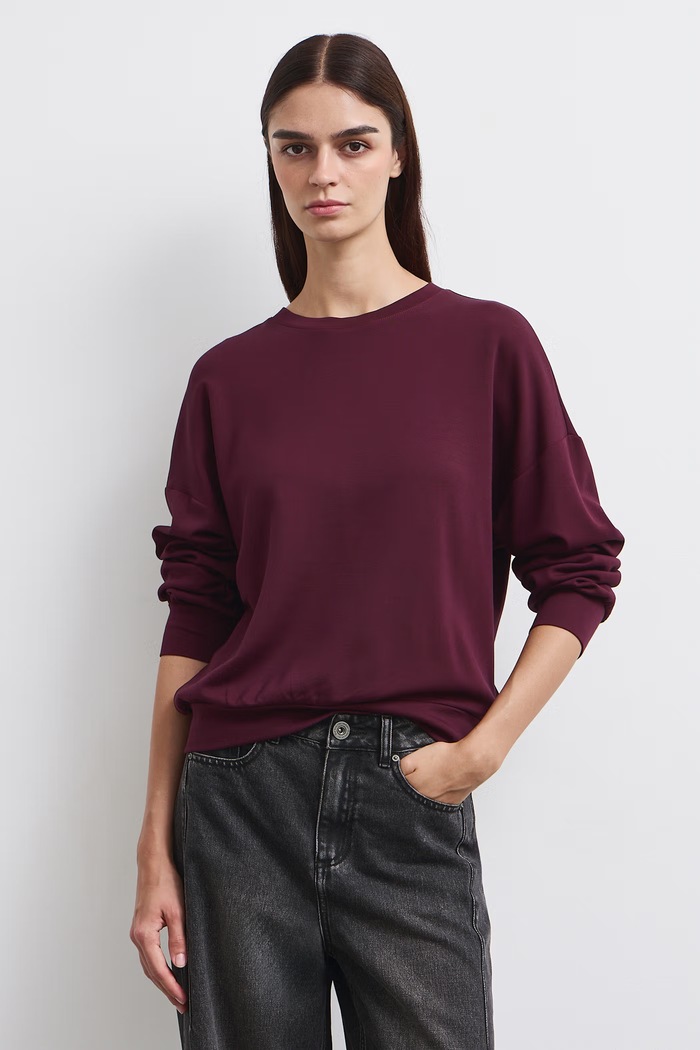 Medicine Longsleeve damski z wiskozą RW26-BUD501 bordowy RW26