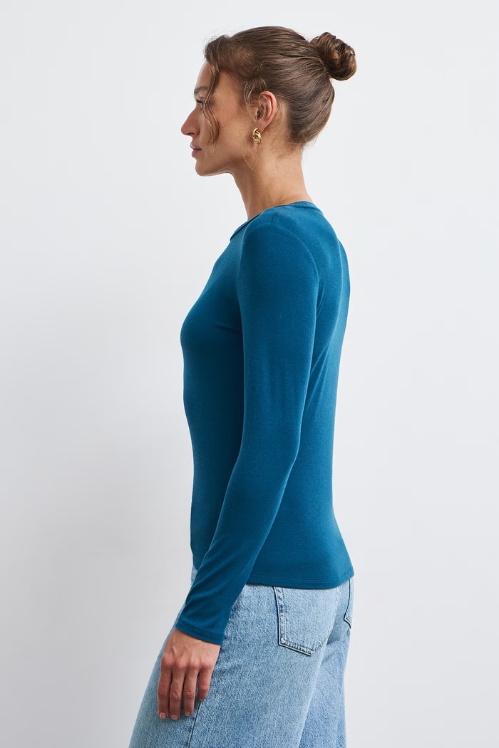 Medicine Longsleeve damski z dodatkiem wełny RW26-BUD801 turkusowy RW26