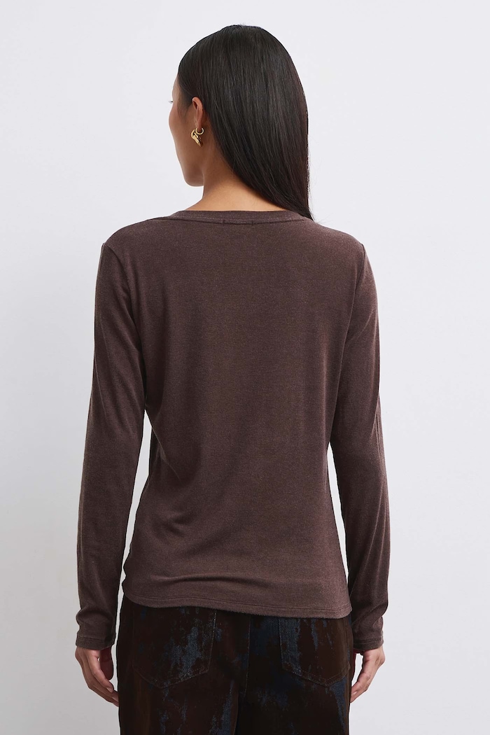 Odzież Medicine Longsleeve damski z dodatkiem wełny RW26-BUD801 brązowy