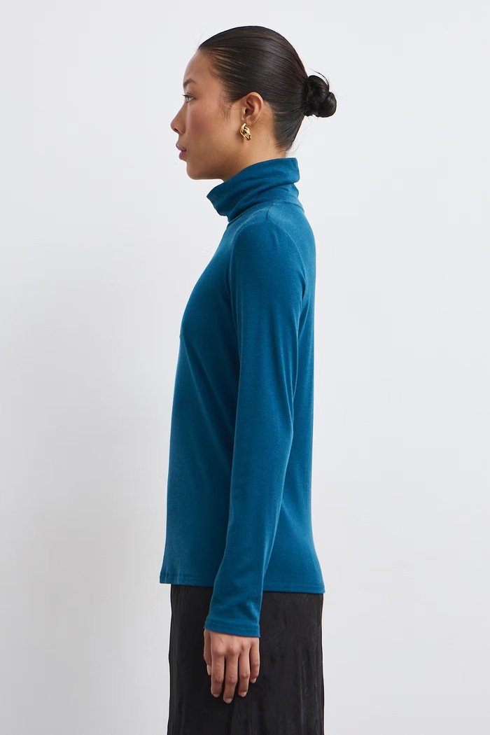 Medicine Longsleeve damski z dodatkiem wełny RW26-BUD803 turkusowy RW26