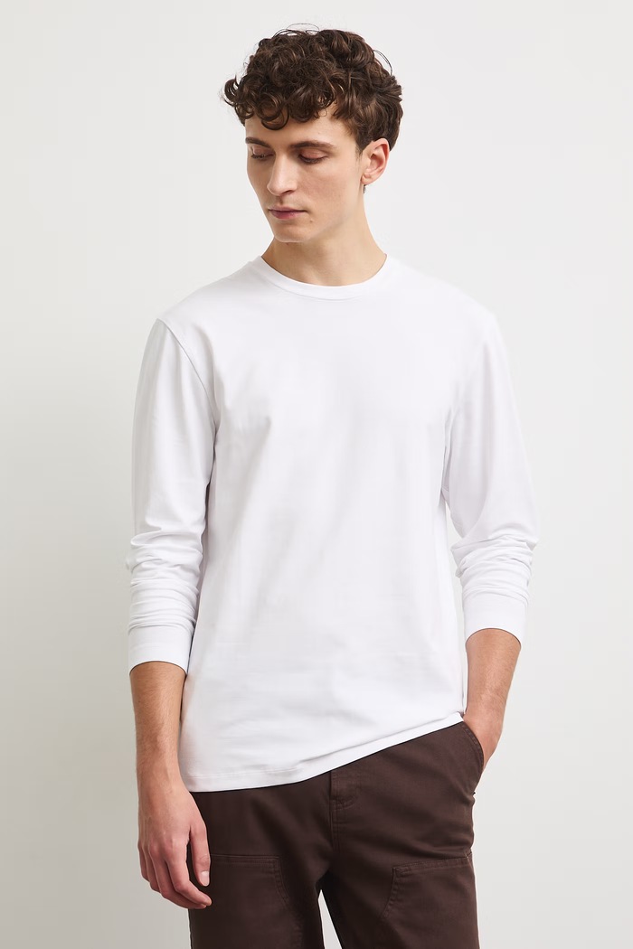 Medicine longsleeve męski bawełniany z elastanem RW26-BUM030 biały RW26