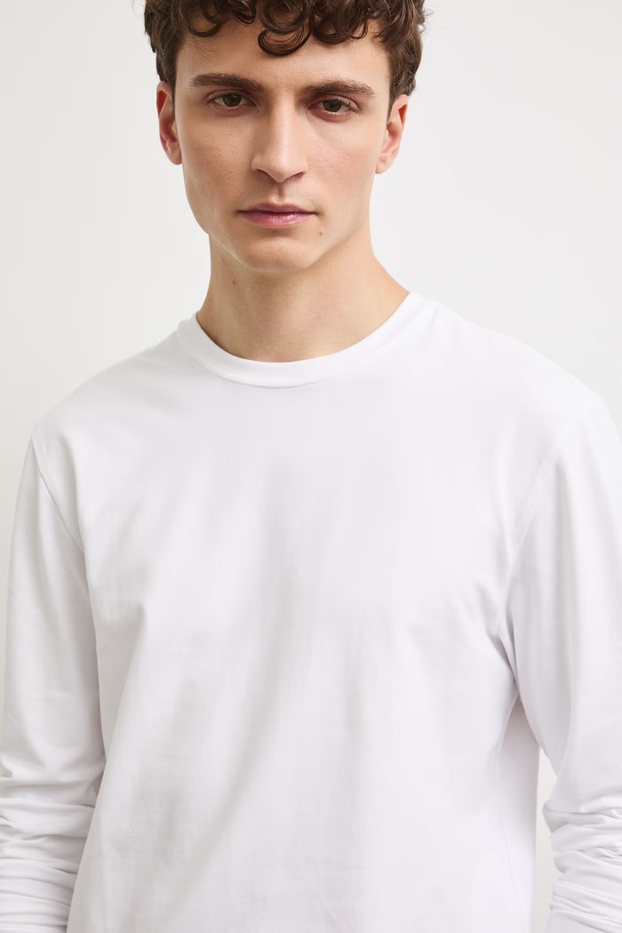 Medicine longsleeve męski bawełniany z elastanem biały RW26-BUM030