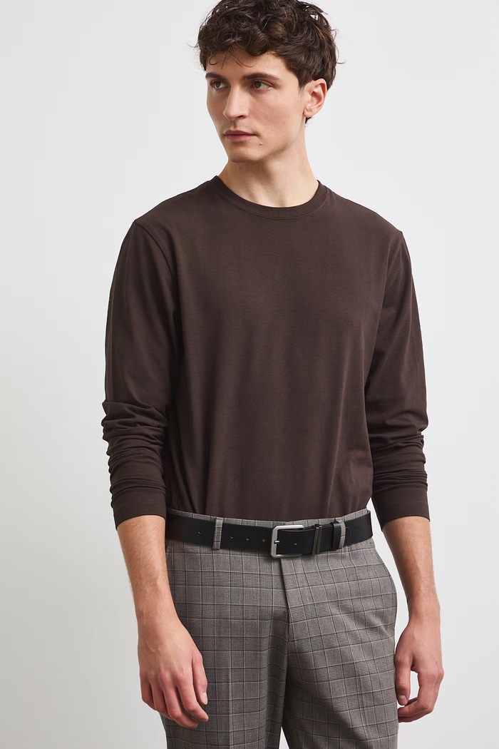 Medicine longsleeve męski bawełniany z elastanem RW26-BUM030 brązowy RW26