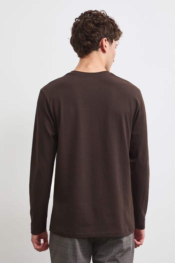 Odzież Medicine longsleeve męski bawełniany z elastanem RW26-BUM030 brązowy