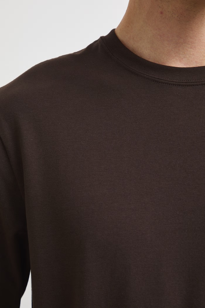 Medicine longsleeve męski bawełniany z elastanem RW26-BUM030 brązowy