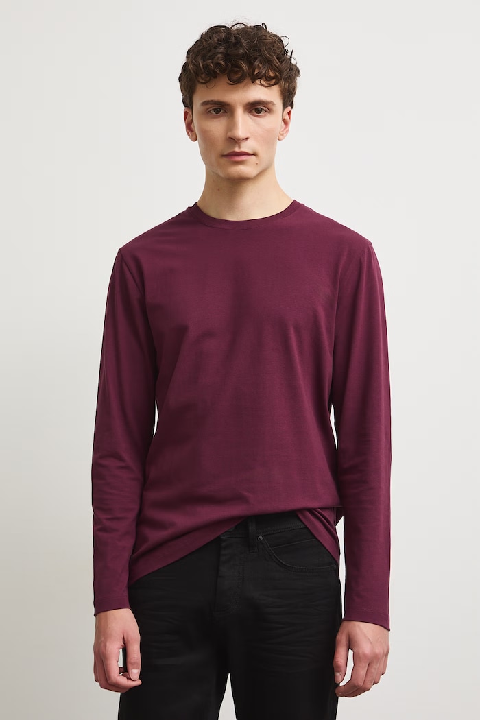 Medicine longsleeve męski bawełniany z elastanem RW26-BUM030 bordowy RW26