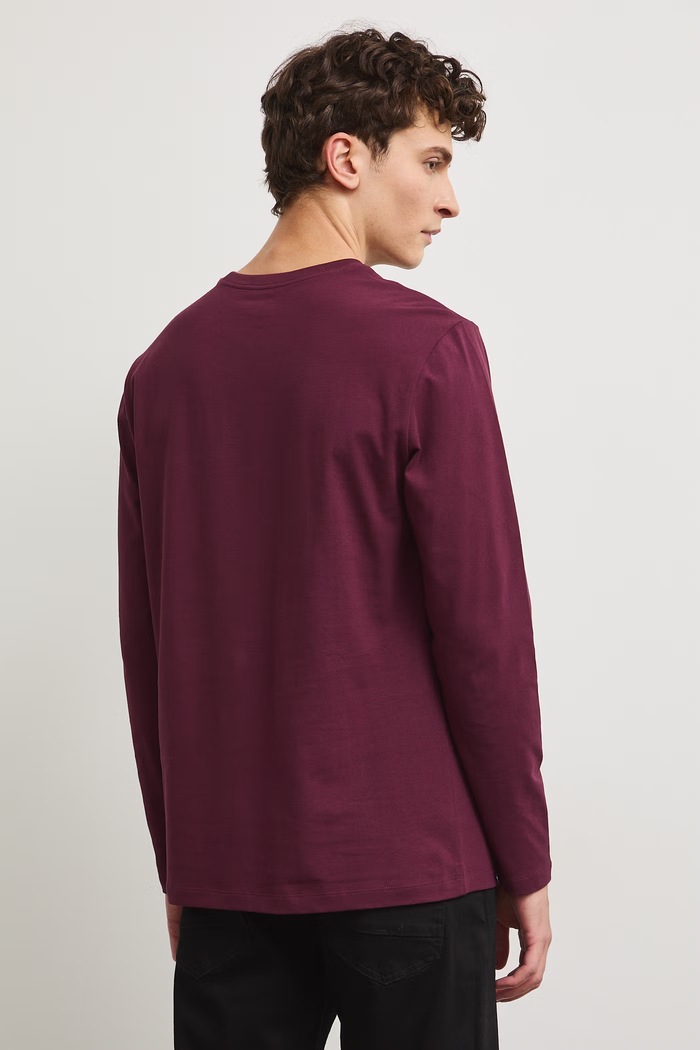 Odzież Medicine longsleeve męski bawełniany z elastanem RW26-BUM030 bordowy