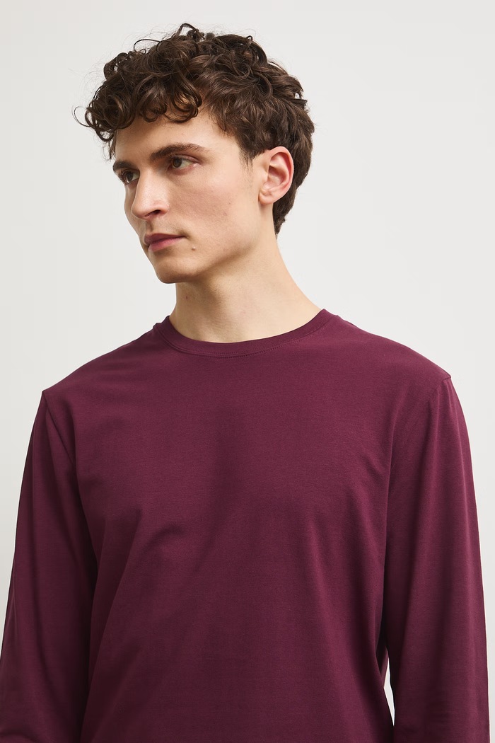 Medicine longsleeve męski bawełniany z elastanem bordowy RW26-BUM030